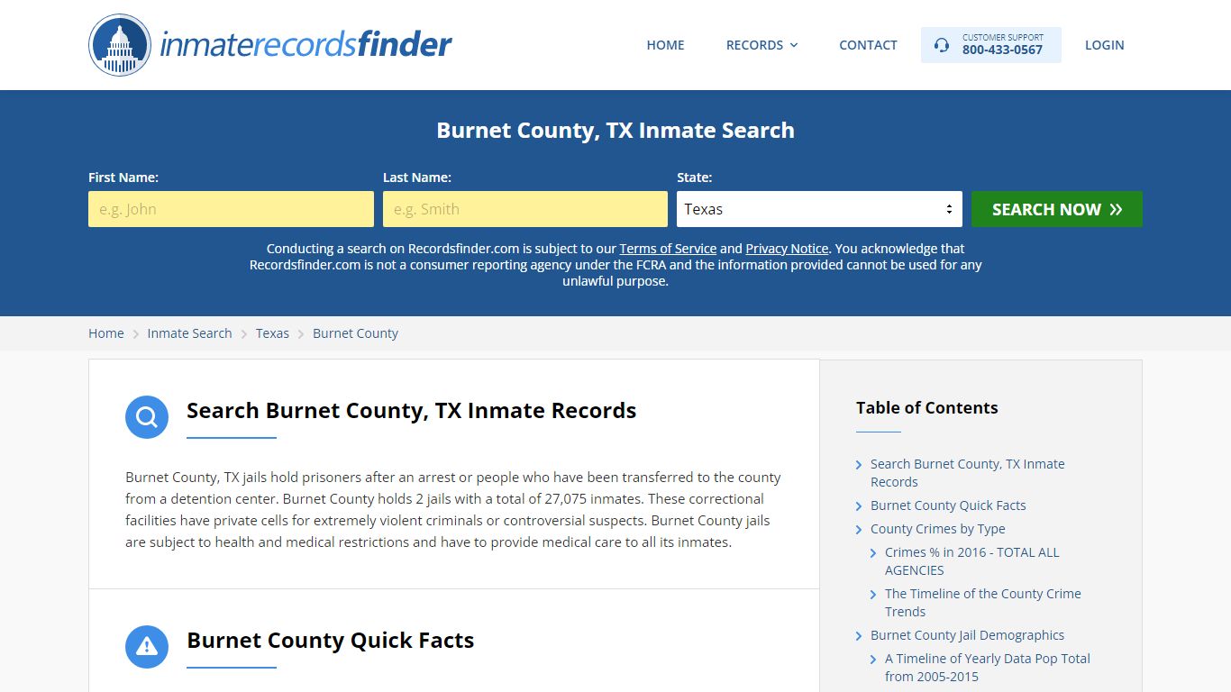 Burnet County, TX Inmate Lookup & Jail Records Online